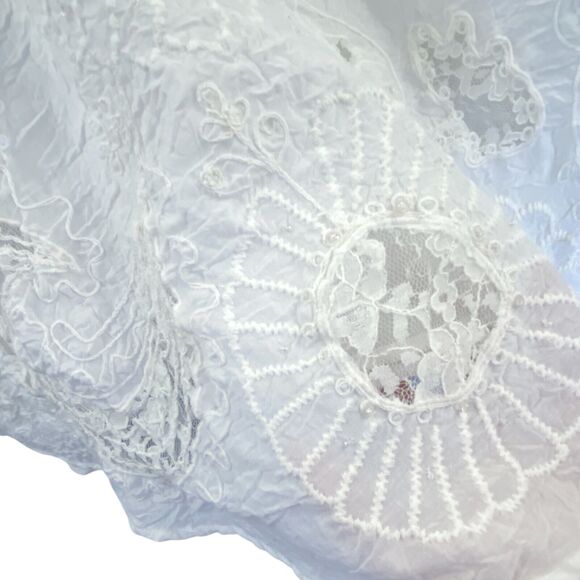 Chico's Skirt Womens Size 1 (M 8) Flared Floral Lace Sequins After Wedding - Picture 6 of 10